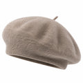 Baskenmütze Einheitsgröße Taupe flauschiges Textil klassischer Stil