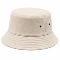 Bucket Hat Einheitsgröße aus strukturiertem Textil in Creme mit Belüftungsösen