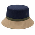 Fischerhut Einheitsgröße aus Textilgewebe in Navyblau Beige mit Netzstruktur für Alltag