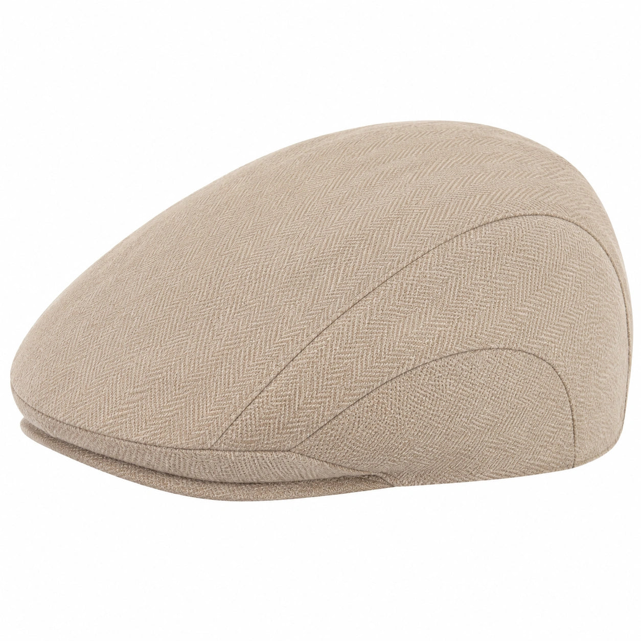 Schiebermütze Einheitsgröße Textil Beige Fischgrätmuster für Alltag
