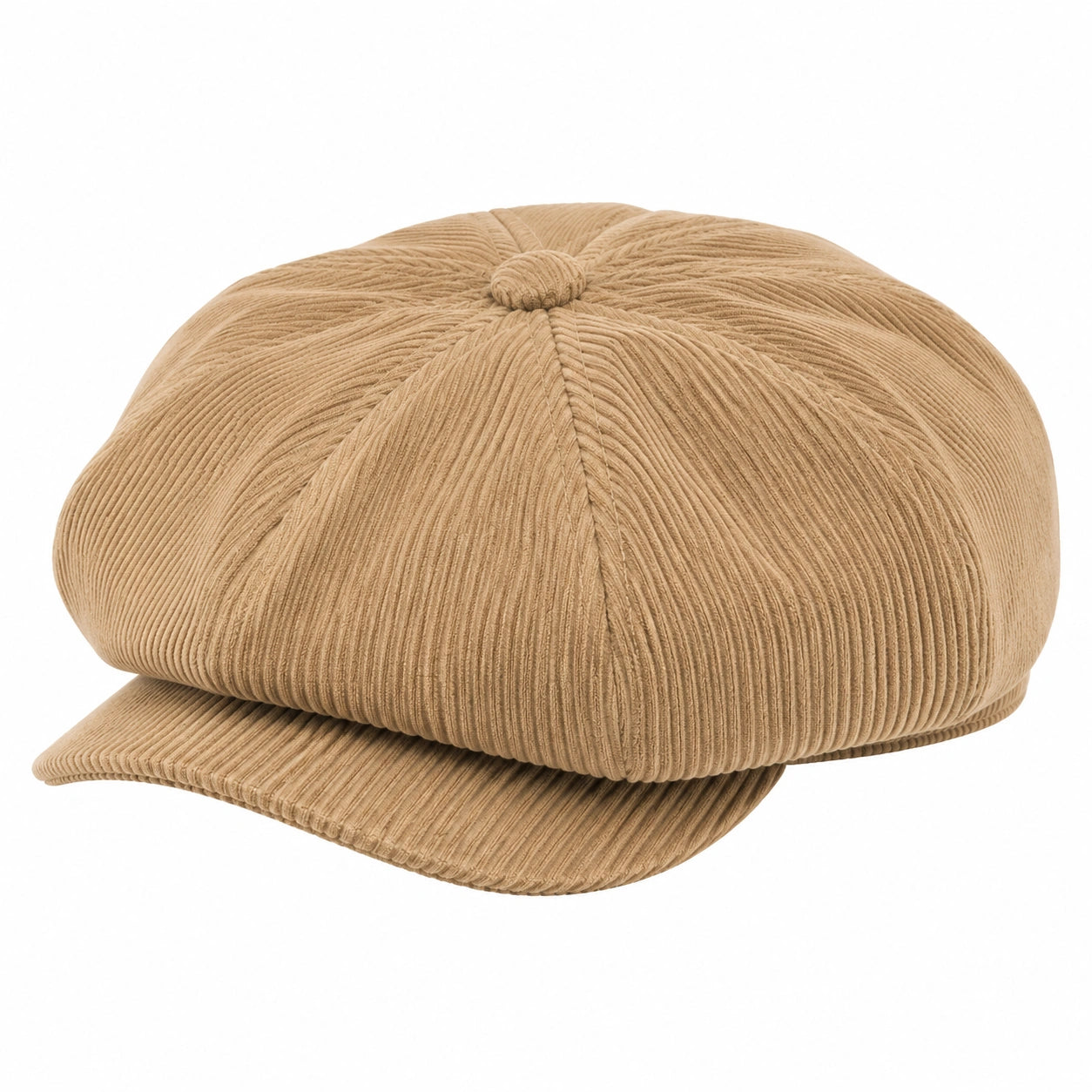Schirmmütze Einheitsgröße aus Cord Beige für Alltag im Newsboy-Stil
