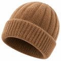 Strickmütze Einheitsgröße Braun mit Umschlag für Damen und Herren