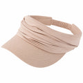 Damen Sonnenvisier Einheitsgröße Beige aus Textilgewebe mit gerafftem Band und elastischem Einsatz