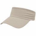 Sonnenvisier Einheitsgröße aus Textil in Beige mit gebogenem Schirm und atmungsaktiven Einsätzen
